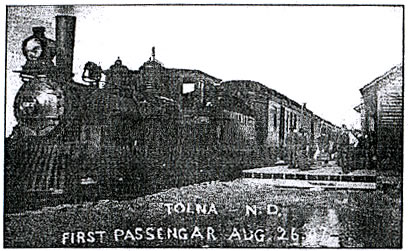 First Passenger Train in Tolna, ND August 26, 1907